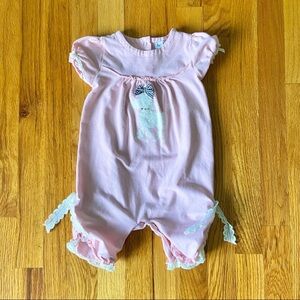 Le Top Baby Girls One-Piece Outfit Size 12 Months Short Sleeve Lace Poodle Dog